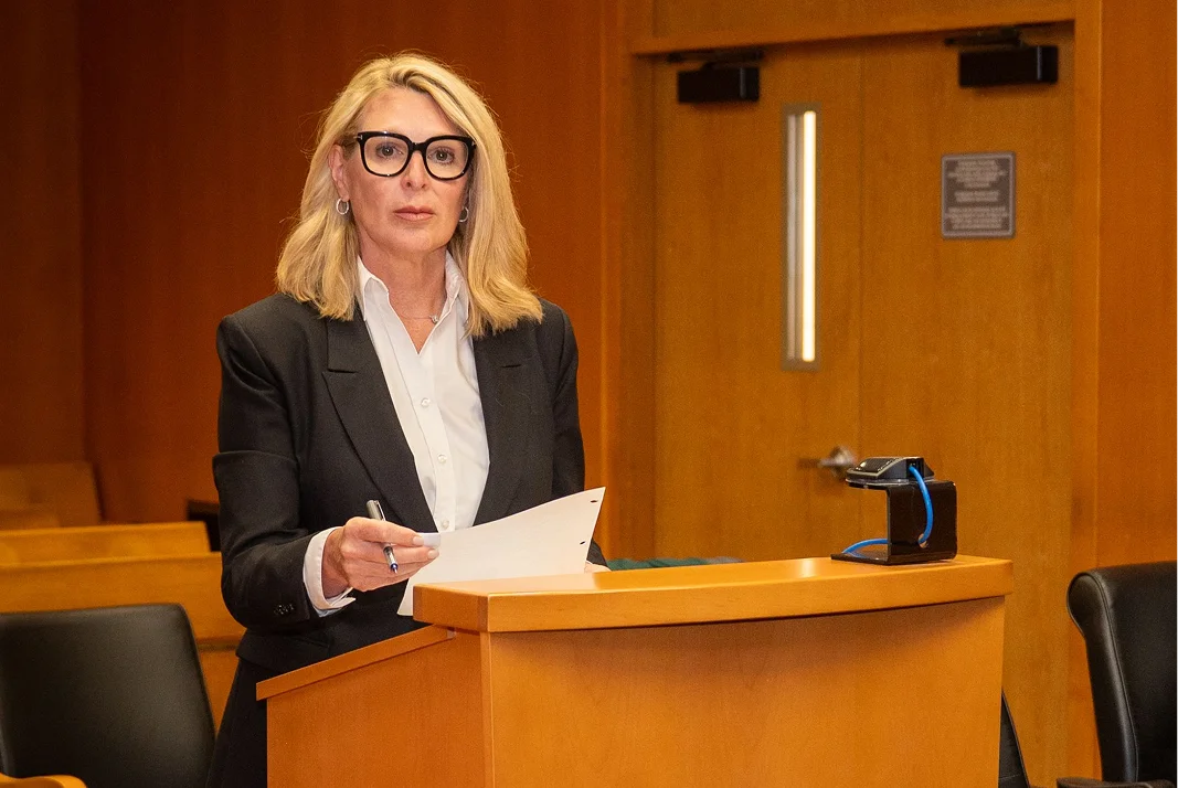 Attorney Deanna Kelley in the courtroom